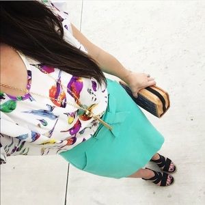 J Crew Mint Pencil Skirt